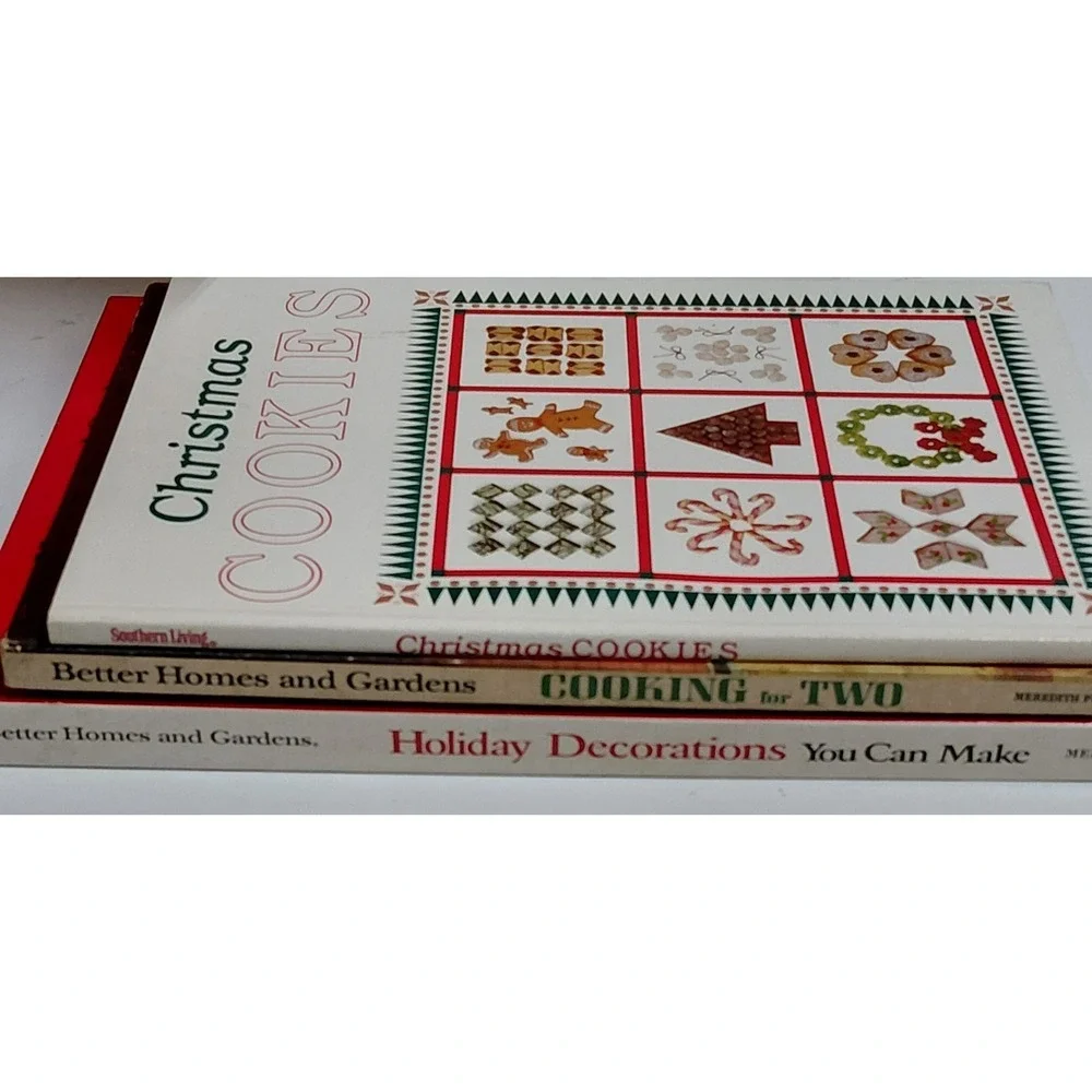 Lot of 3 Vintage Cookbooks Better Homes & Gardens Cooking for Two Christmas Cook